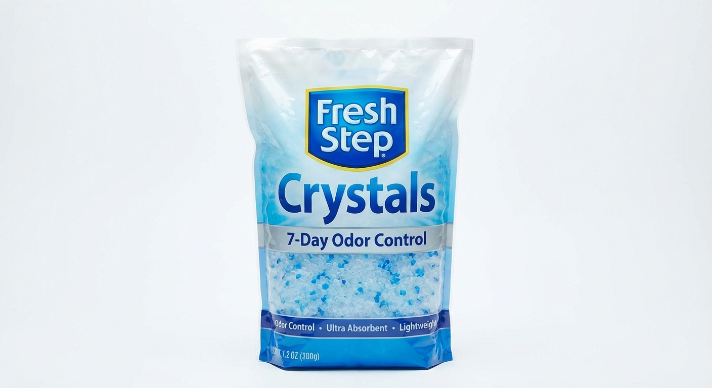 Crystal silica gel cat litter showing ammonia absorption during odour control testing