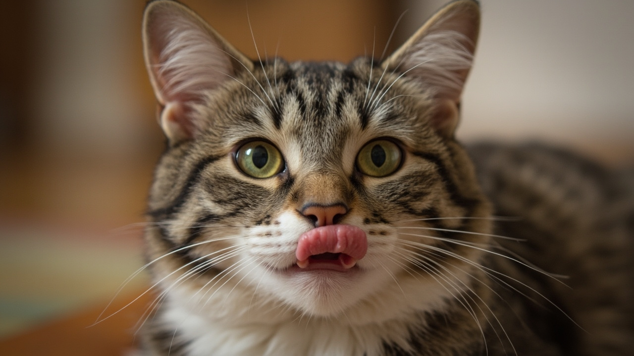 Cat retching — recognizing hairball symptoms