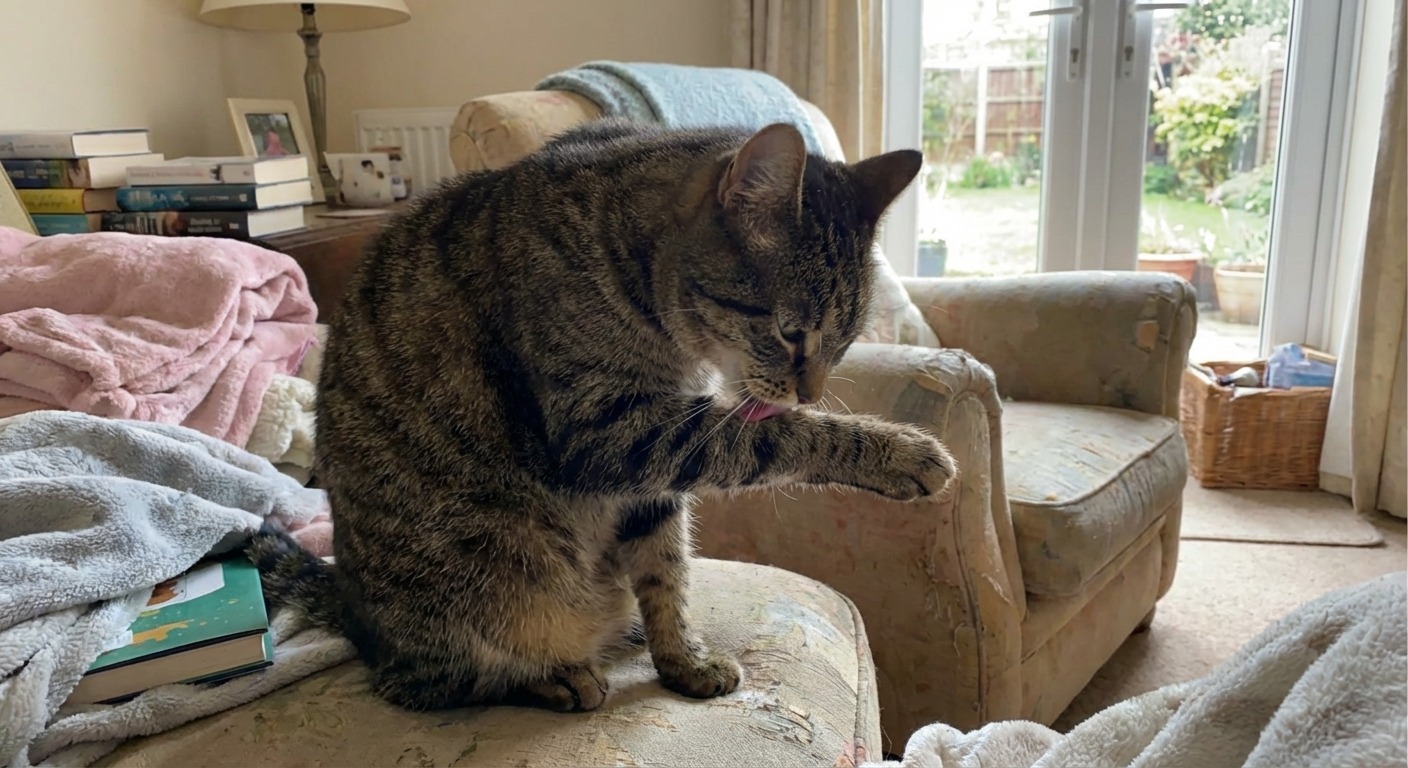 Cat excessively grooming one area